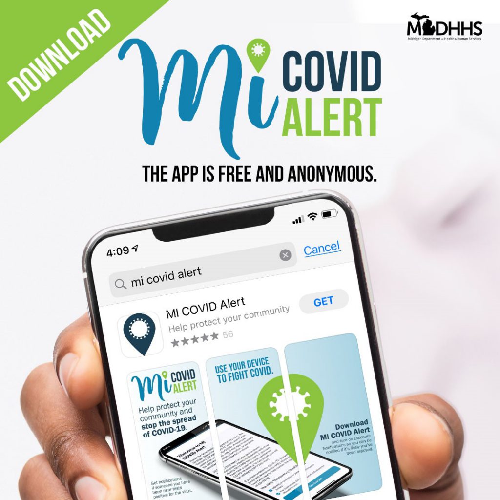 MI COVID Alert App advertisement